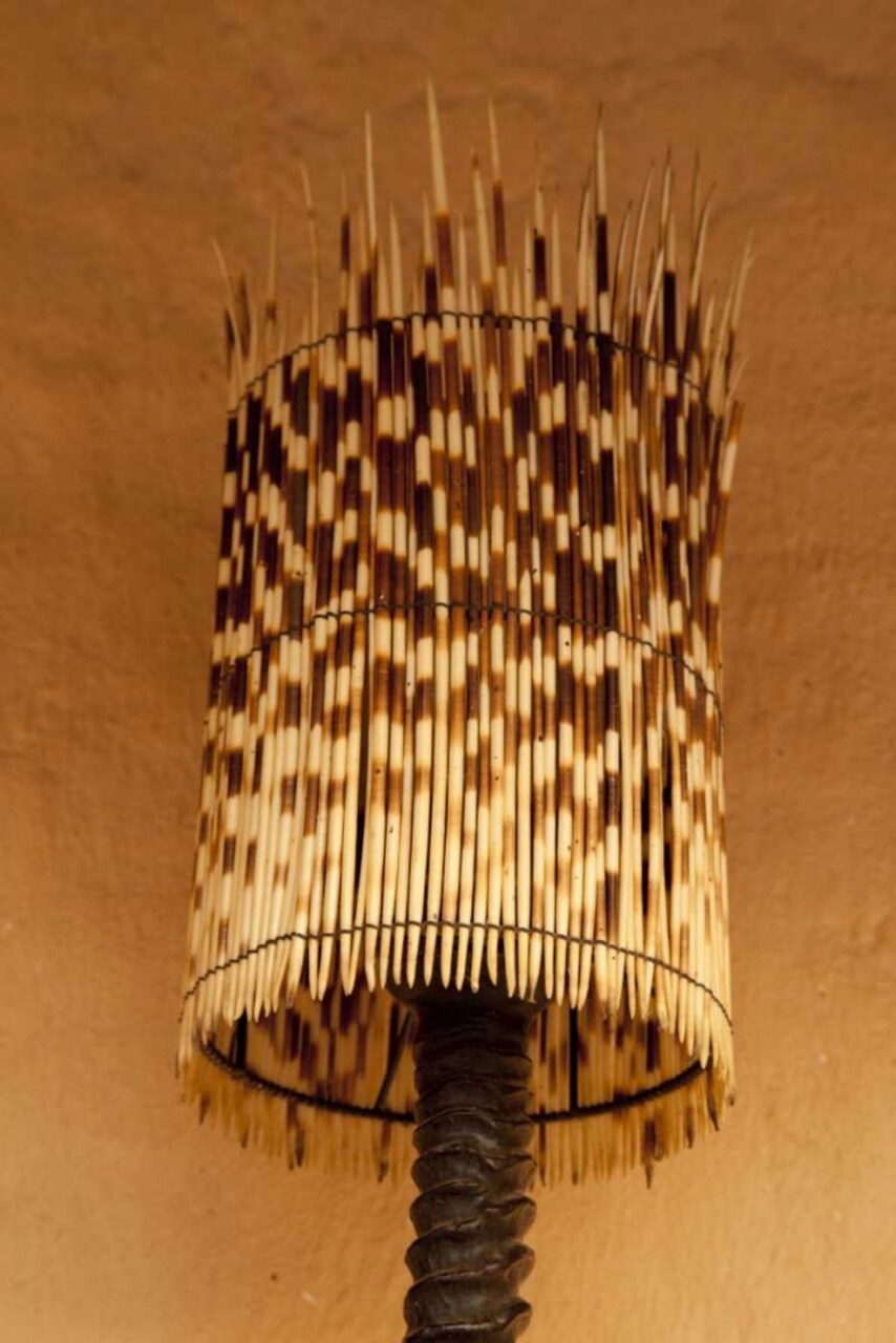 Namibia, Opuwo A lamp made of porcupine quills by Wendy Kaveney - Item # VARPDXAF31BJA0070
